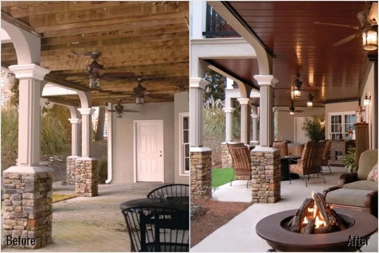 under deck remodel before and after