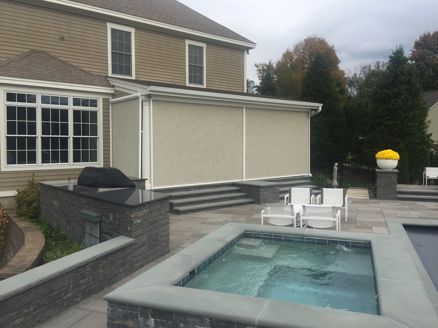 Sunesta Sentry screen installation poolside northern Michigan