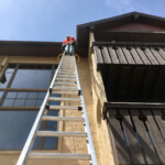 4-story work Rain Gutters installation
