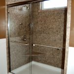 An accessible glass-enclosed shower