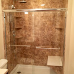 An accessible glass-enclosed shower