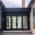 Building under construction with seamless gutters