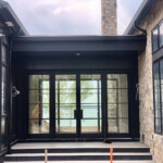 Building under construction with seamless gutters