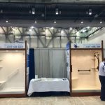A store display of accessible shower remodels