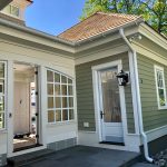 House under construction with seamless half-round gutters